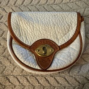 VTG Dooney and Bourke All Weather Leather Cavalry Small Tan Crossbody/ Belt Bag